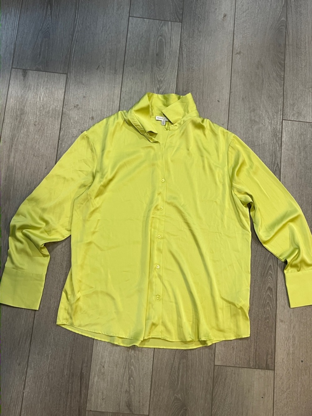Neon Chartreuse Button-Front Shirt